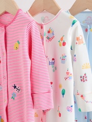Pink Baby Sleepsuit 3 Pack (0mths-2yrs) - Image 7 of 14