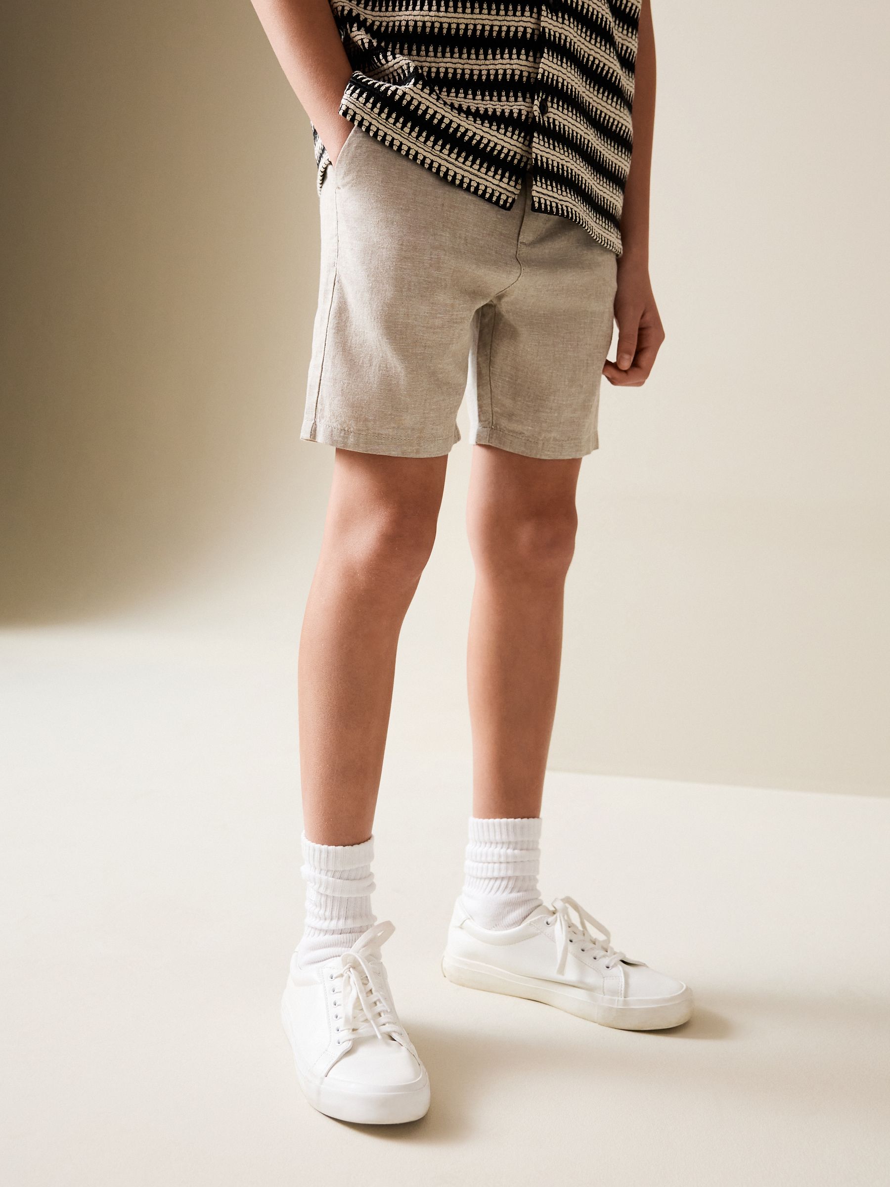 Buy Stone Linen Blend Regular Fit Chino Shorts (3-16yrs) from Next USA