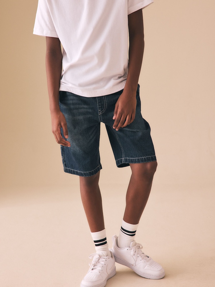 Mid Blue Carpenter Denim Shorts (3-16yrs) - Image 1 of 9
