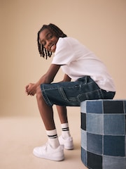 Mid Blue Carpenter Denim Shorts (3-16yrs) - Image 2 of 9