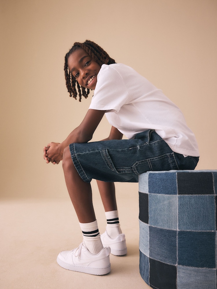 Mid Blue Carpenter Denim Shorts (3-16yrs) - Image 2 of 9