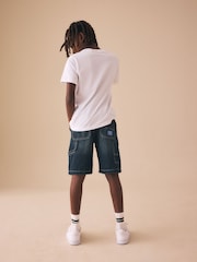 Mid Blue Carpenter Denim Shorts (3-16yrs) - Image 4 of 9