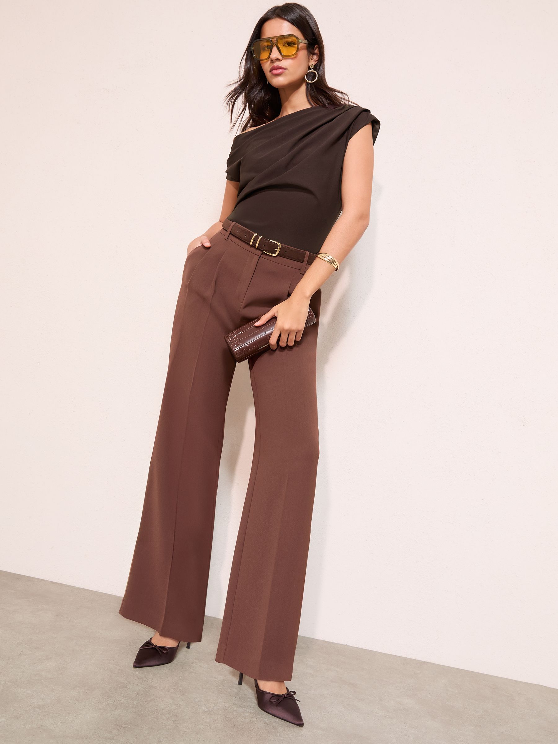 Buy Friends Like These Brown Draped Off The Shoulder Top from Next USA