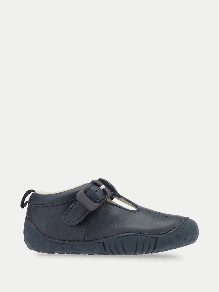 Start-Rite Babies Blue Baby Jack Leather T-bar Buckle Pre-Walking Shoes - Image 1 of 5