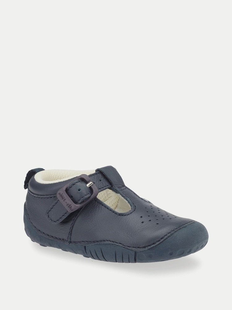 Start-Rite Babies Blue Baby Jack Leather T-bar Buckle Pre-Walking Shoes - Image 2 of 5