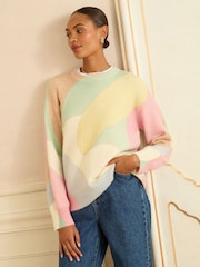 Love & Roses Multicoloured Cosy Print Knitted Jumper - Image 1 of 4