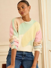 Love & Roses Multicoloured Cosy Print Knitted Jumper - Image 3 of 4