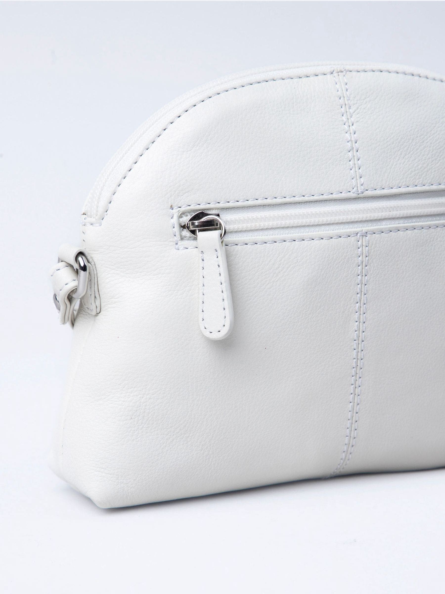 Buy Lakeland Leather White Elterwater Curved Cross-Body Bag from