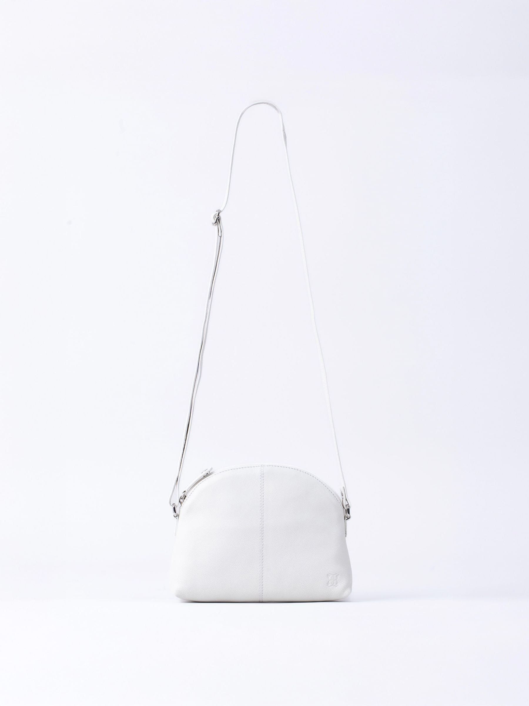 Buy Lakeland Leather White Elterwater Curved Cross-Body Bag from