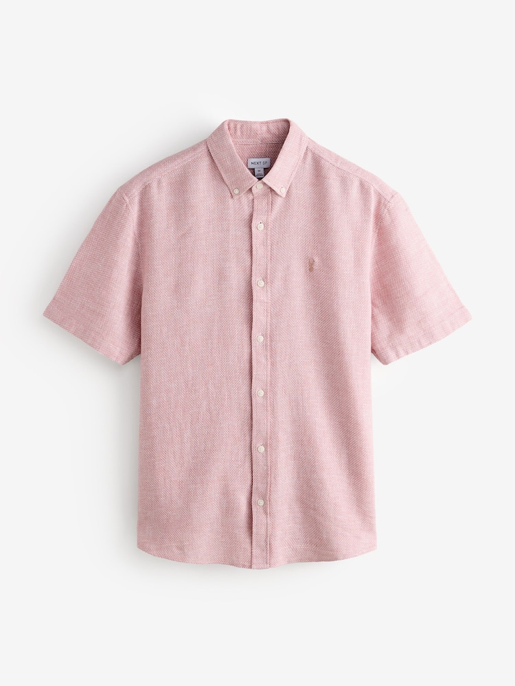 Pink Short Sleeve Linen Shirt - Image 1 of 1