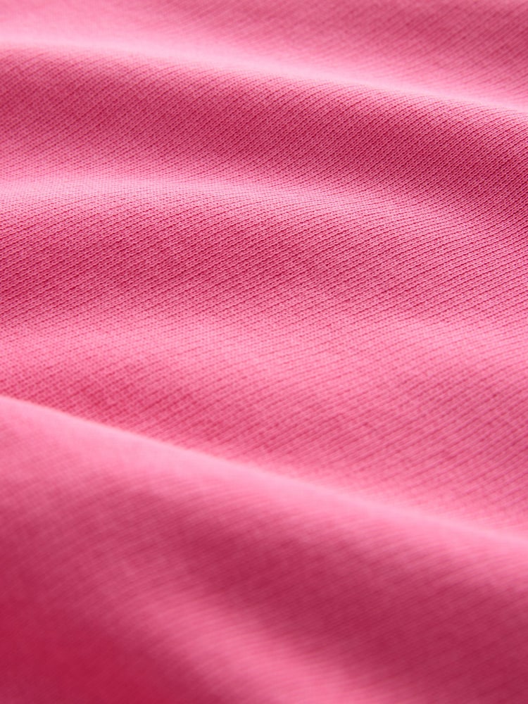 Magenta Pink Raw Hem Detail Washed Cotton Crew Neck Sweatshirt - Image 9 of 9 Magenta Pink Raw Hem Detail Washed Cotton Crew Neck Sweatshirt - Image 9 of 9