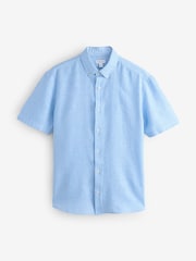 Light Blue Linen Short Sleeve Shirt - Image 1 of 1