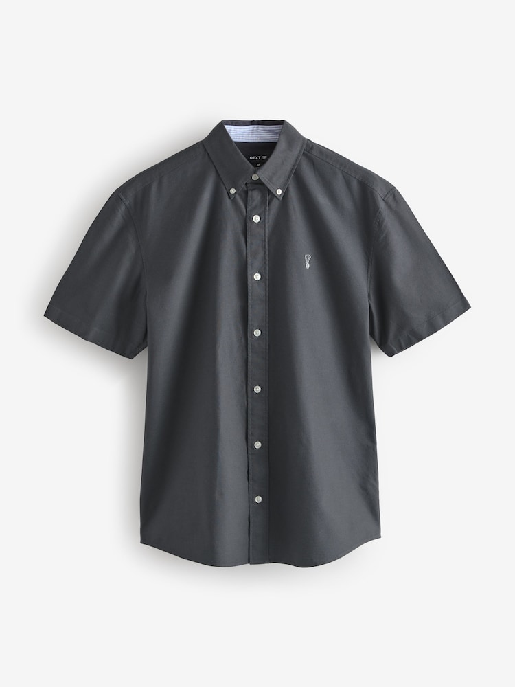 Charcoal Grey Short Sleeves Oxford Shirt - Image 1 of 1