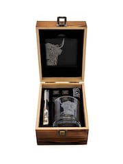 Selbrae House Grey Highland Cow Whisky Drinks Set - Image 2 of 2