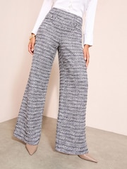 Friends Like These Blue Boucle Wide Leg Trousers - Image 3 of 4