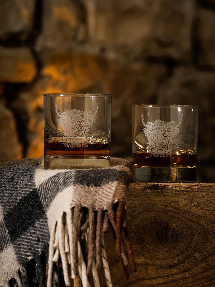 Selbrae House Clear Brown Highland Cow Drinkware Gift Set - Image 2 of 5