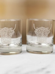 Selbrae House Clear Brown Highland Cow Drinkware Gift Set - Image 3 of 5
