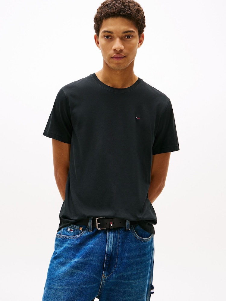 Tommy Jeans Black Slim Fit T-Shirt - Image 1 of 5