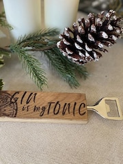 Selbrae House Clear Brown Gin Is My Tonic Glass & Bottle Opener Gift Set - Image 4 of 4