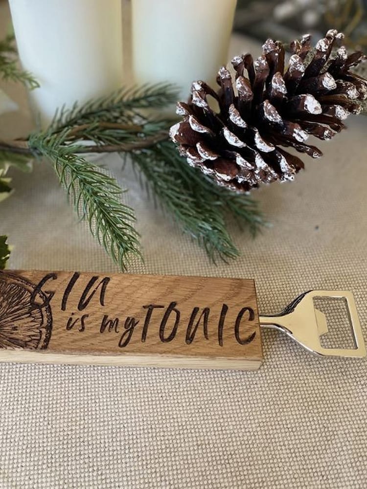 Selbrae House Clear Brown Gin Is My Tonic Glass & Bottle Opener Gift Set - Image 4 of 4