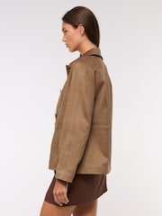 Abercrombie & Fitch Button Through Mid Length Suede Jacket - Bild 4 von 7