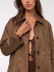 Abercrombie & Fitch Button Through Mid Length Suede Jacket - Bild 5 von 7