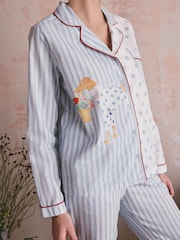 Cath Kidston Blue Stanley Stripe Print Cotton Button Through Woven Pyjamas - Image 5 of 8
