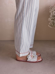 Cath Kidston Blue Stanley Stripe Print Cotton Button Through Woven Pyjamas - Image 6 of 8