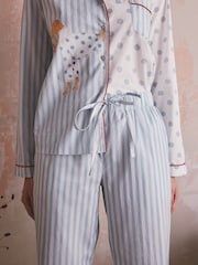 Cath Kidston Blue Stanley Stripe Print Cotton Button Through Woven Pyjamas - Image 8 of 8