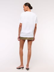 Abercrombie & Fitch Oversized Relaxed Fit Graphic Print White T-Shirt - Image 4 of 6