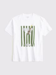 Abercrombie & Fitch Oversized Relaxed Fit Graphic Print White T-Shirt - Image 6 of 6