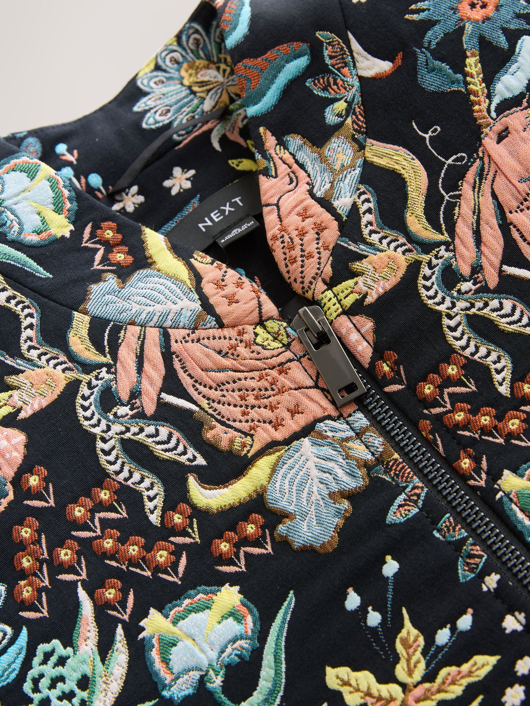 Buy Black Floral Jacquard Bomber Jacket from the Next UK online shop