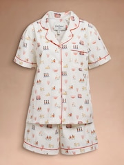 Cath Kidston Cream London Print Cotton Button Through Woven Shorts Set - Image 6 of 8