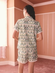 Cath Kidston Cotton Frill Woven Button Through Shorts Set - Imaginea 3 din 7