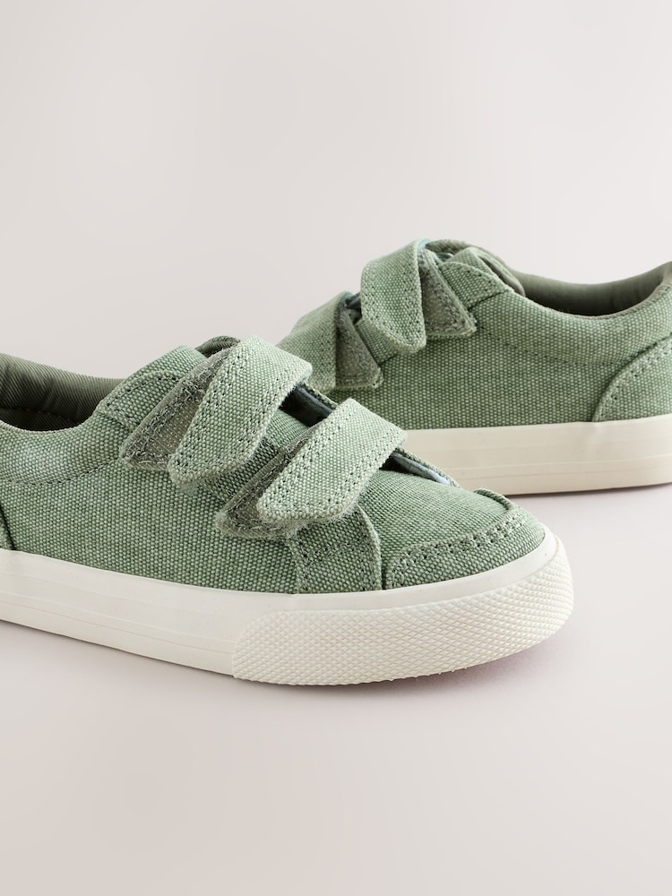 Sage Green Standard Fit (F) Two Strap Touch Fastening Trainers - Image 5 of 5