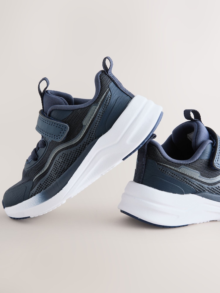 Navy Standard Fit (F) Touch Fastening Elastic Lace Trainers - Image 10 of 10