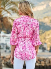 Sosandar Pink Belted Shirt - Image 3 of 5