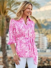 Sosandar Pink Belted Shirt - Image 5 of 5