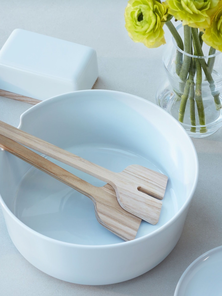LSA International White Collective Salad Bowl Servers 26cm - Image 1 of 4 LSA International White Collective Salad Bowl Servers 26cm - Image 1 of 4