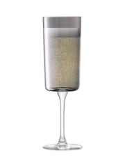 LSA International Set of 2 Grey Lunar Champagne Flutes 210ml - Image 2 of 4
