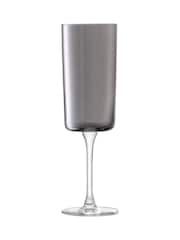 LSA International Set of 2 Grey Lunar Champagne Flutes 210ml - Image 3 of 4
