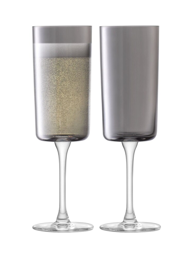 LSA International Set of 2 Grey Lunar Champagne Flutes 210ml - Image 4 of 4