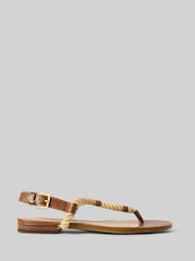 Lauren Ralph Lauren Everley Flat Tan Brown Sandals - Image 1 of 4