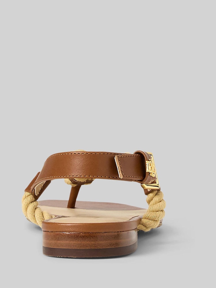 Lauren Ralph Lauren Everley Flat Tan Brown Sandals - Image 2 of 4