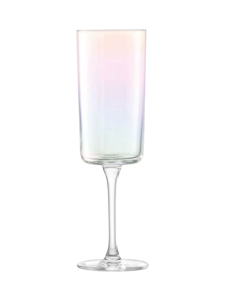 LSA International Set of 2 Mother of Pearl Iridescence Champagne Flutes 210ml - Image 2 of 4 LSA International Set of 2 Mother of Pearl Iridescence Champagne Flutes 210ml - Image 2 of 4