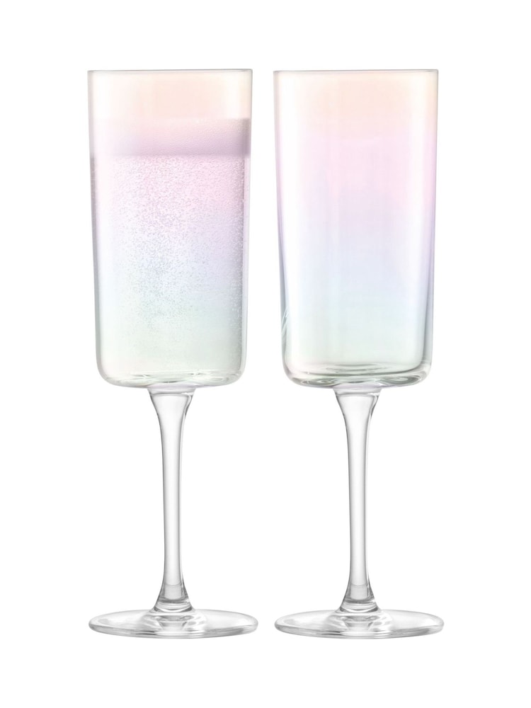 LSA International Set of 2 Mother of Pearl Iridescence Champagne Flutes 210ml - Image 4 of 4 LSA International Set of 2 Mother of Pearl Iridescence Champagne Flutes 210ml - Image 4 of 4