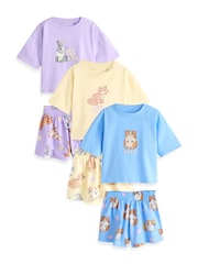 Blue/Yellow Pets Print Short Pyjamas 3 Pack (3-16yrs) - Image 1 of 4