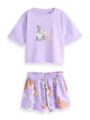 Blue/Yellow Pets Print Short Pyjamas 3 Pack (3-16yrs) - Image 2 of 4