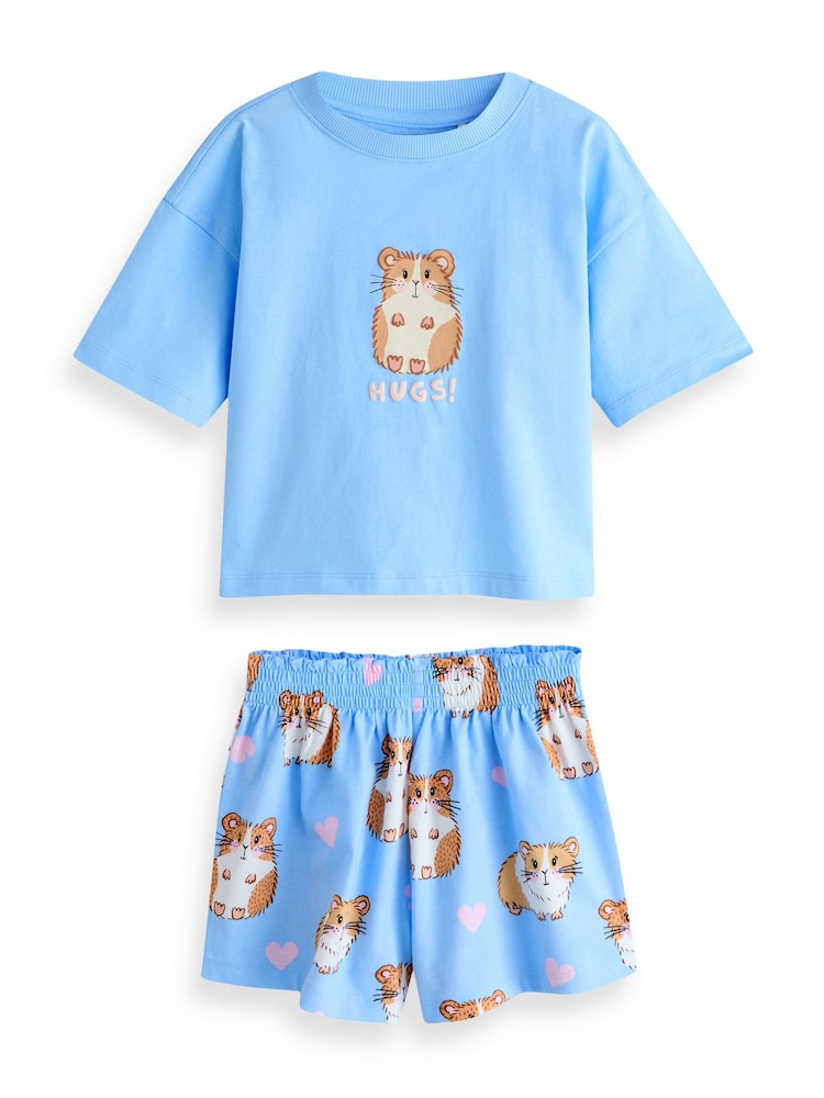 Blue/Yellow Pets Print Short Pyjamas 3 Pack (3-16yrs) - Image 4 of 4