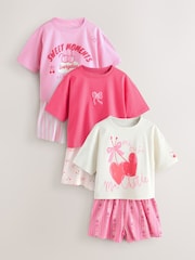 Red/Pink Cherry Short Pyjamas 3 Pack (3-16yrs) - Image 4 of 10